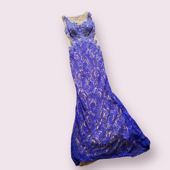 Blue formal lace dress - Picture 4 of 4